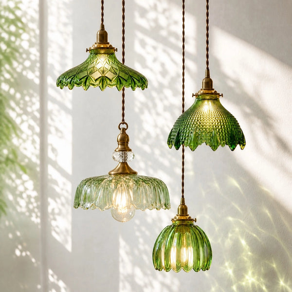 Mirelle Decorative Green Glass Pendant Light