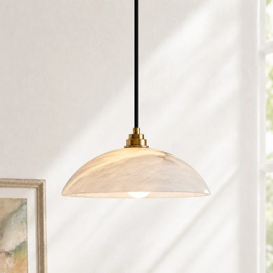 Marielle Modern Alabaster Dome Pendant Light