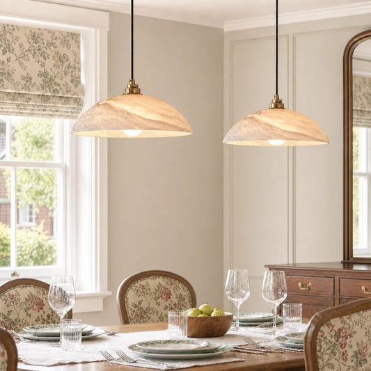 Marielle Modern Alabaster Dome Pendant Light