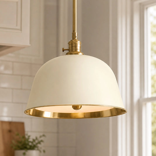 Suspension moderne en métal avec diffuseur de couleur et pied en forme de cloche 