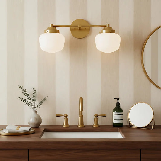 Modern Opal Glass Art Deco Vanity Light