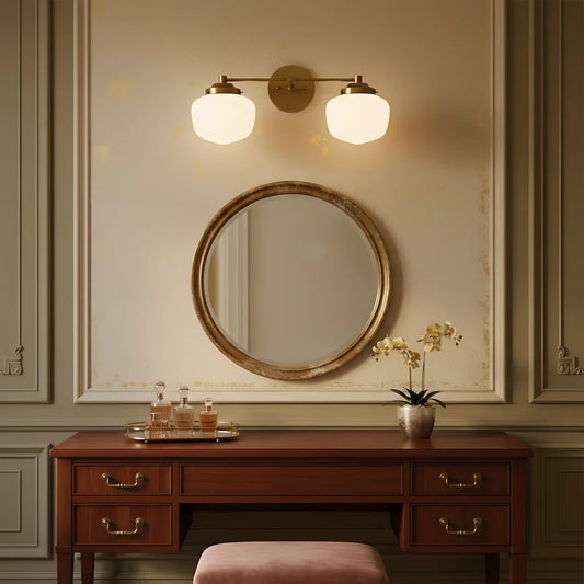 Modern Opal Glass Art Deco Vanity Light