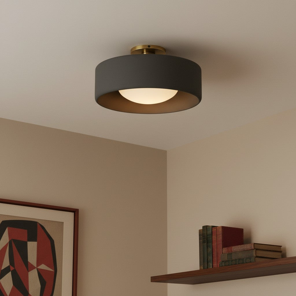 Modern Porcelain Semi Flush Mount Ceiling Light