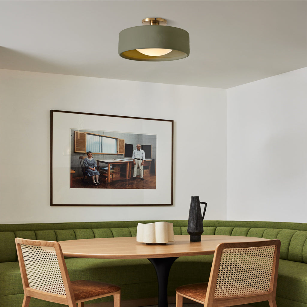 Modern Porcelain Semi Flush Mount Ceiling Light