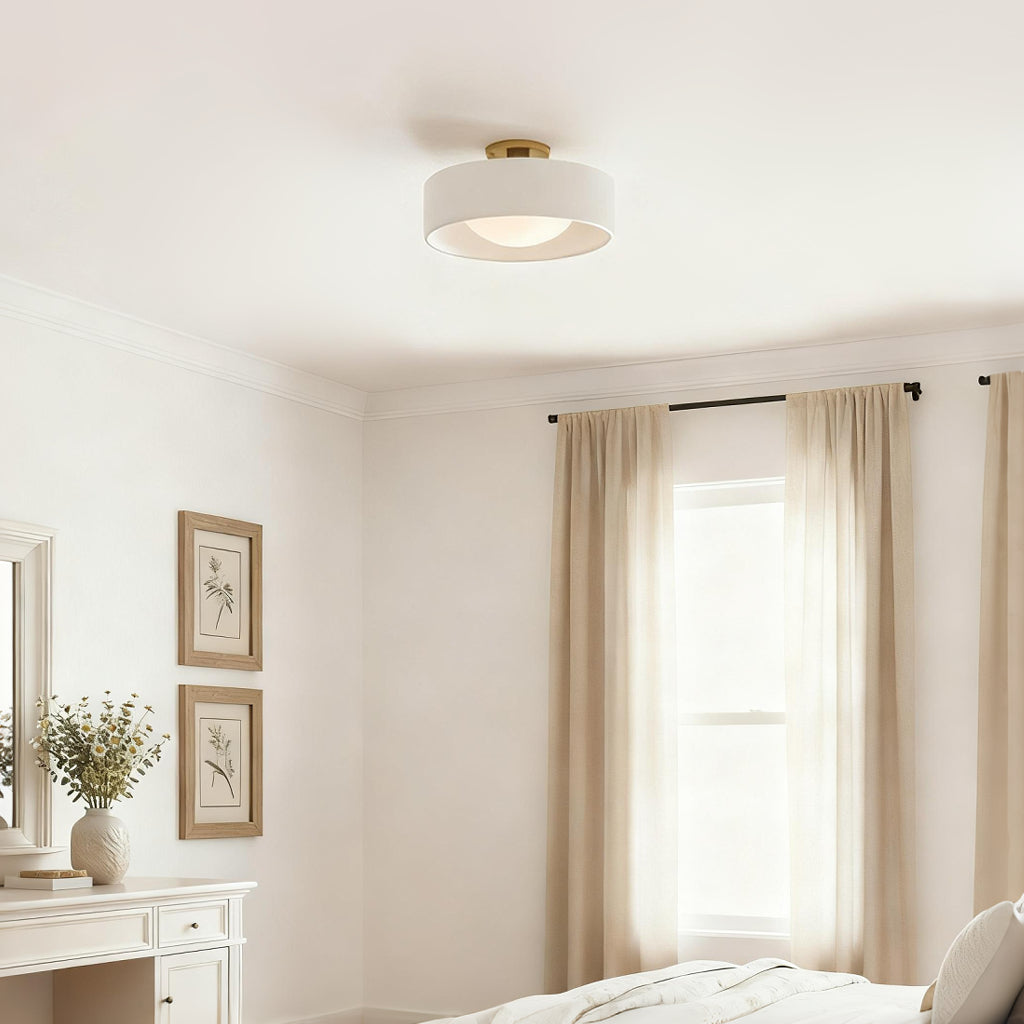 Modern Porcelain Semi Flush Mount Ceiling Light