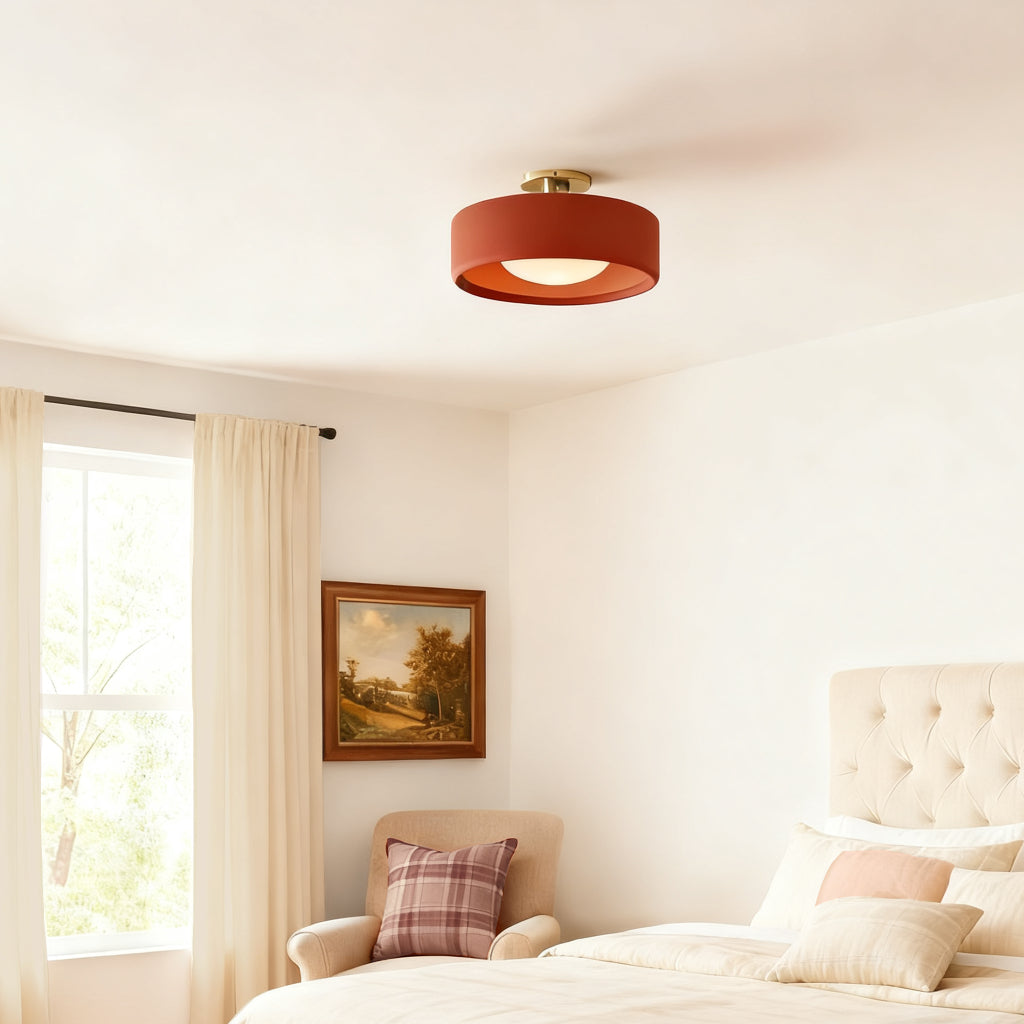 Modern Porcelain Semi Flush Mount Ceiling Light