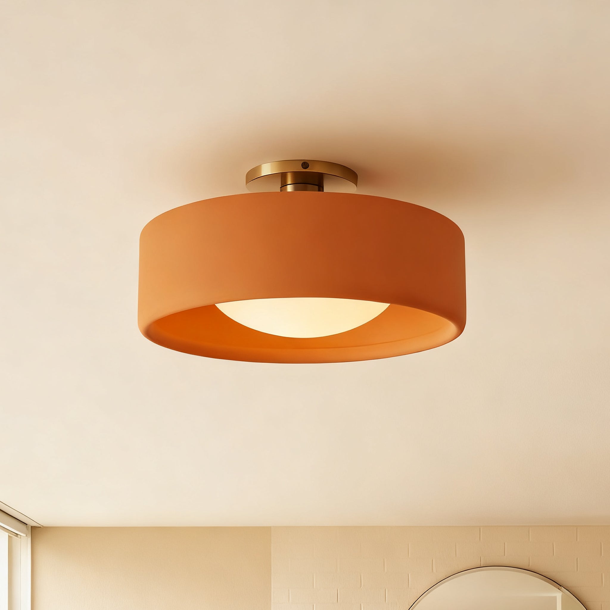 Modern Porcelain Semi Flush Mount Ceiling Light
