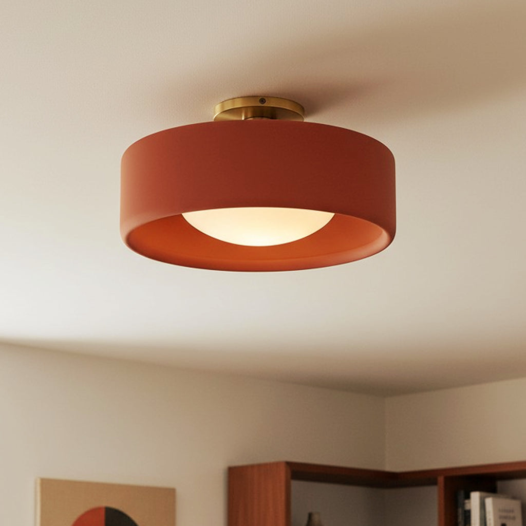 Modern Porcelain Semi Flush Mount Ceiling Light