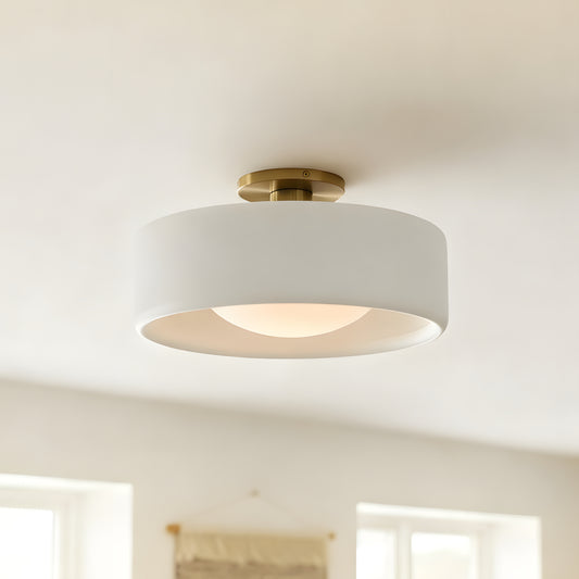 Modern Porcelain Semi Flush Mount Ceiling Light
