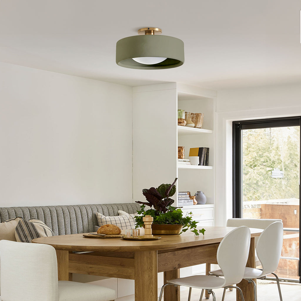 Modern Porcelain Semi Flush Mount Ceiling Light