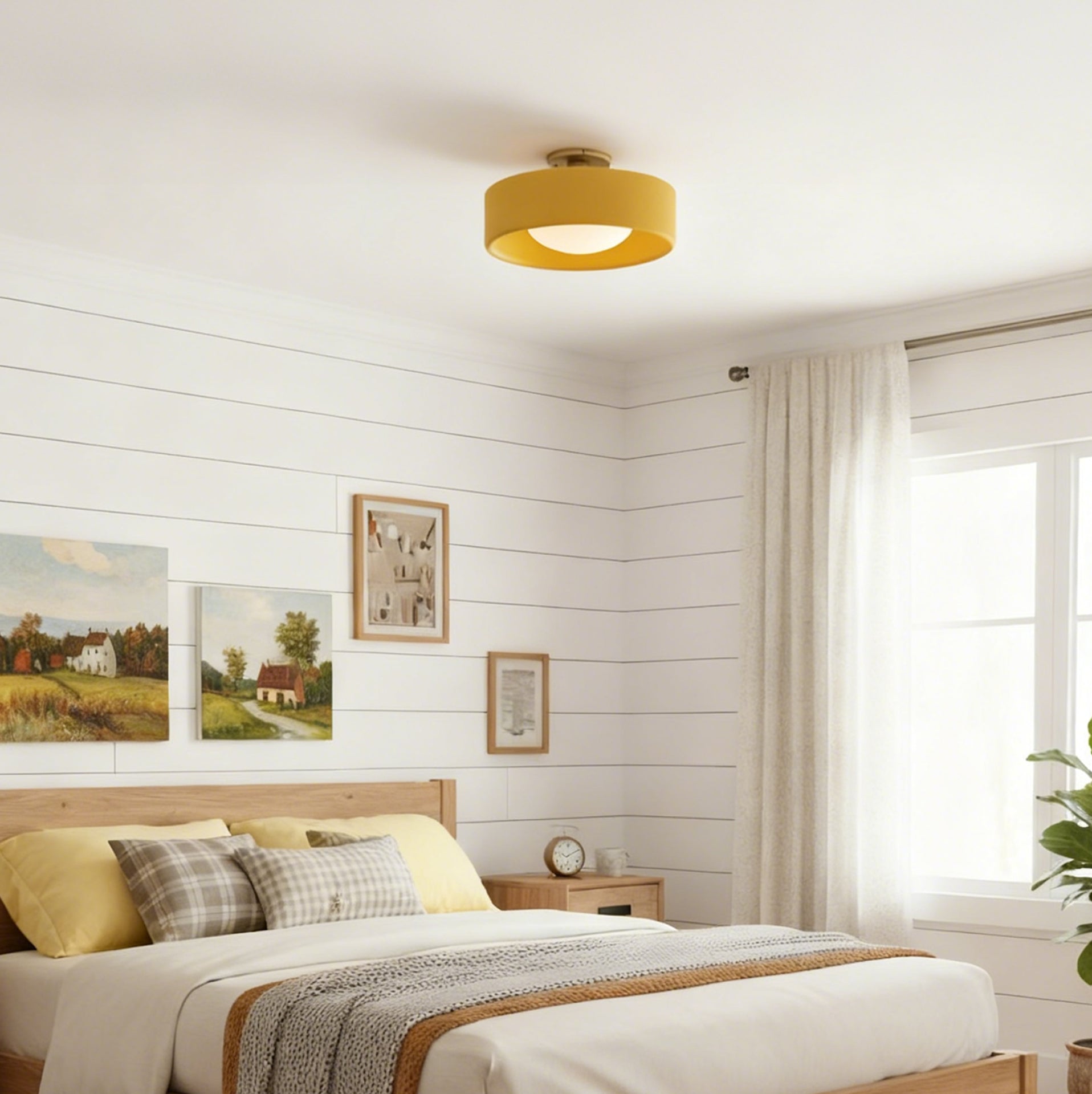 Modern Porcelain Semi Flush Mount Ceiling Light