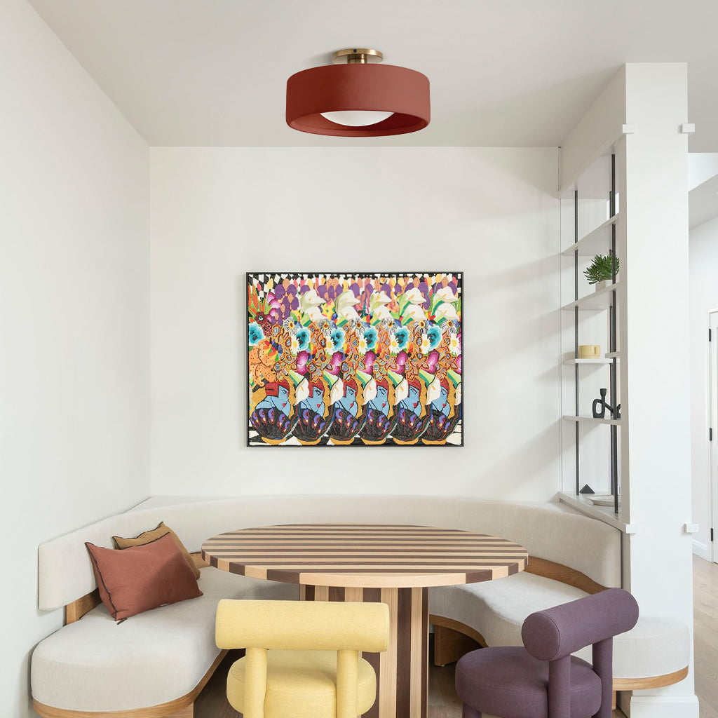 Modern Porcelain Semi Flush Mount Ceiling Light