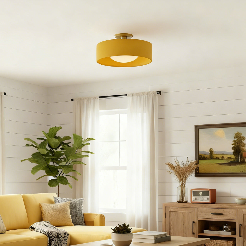 Modern Porcelain Semi Flush Mount Ceiling Light