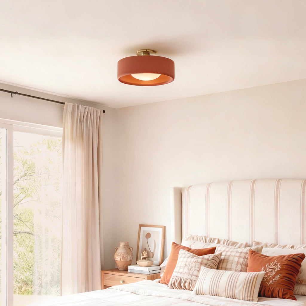 Modern Porcelain Semi Flush Mount Ceiling Light