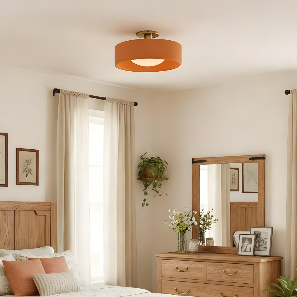 Modern Porcelain Semi Flush Mount Ceiling Light