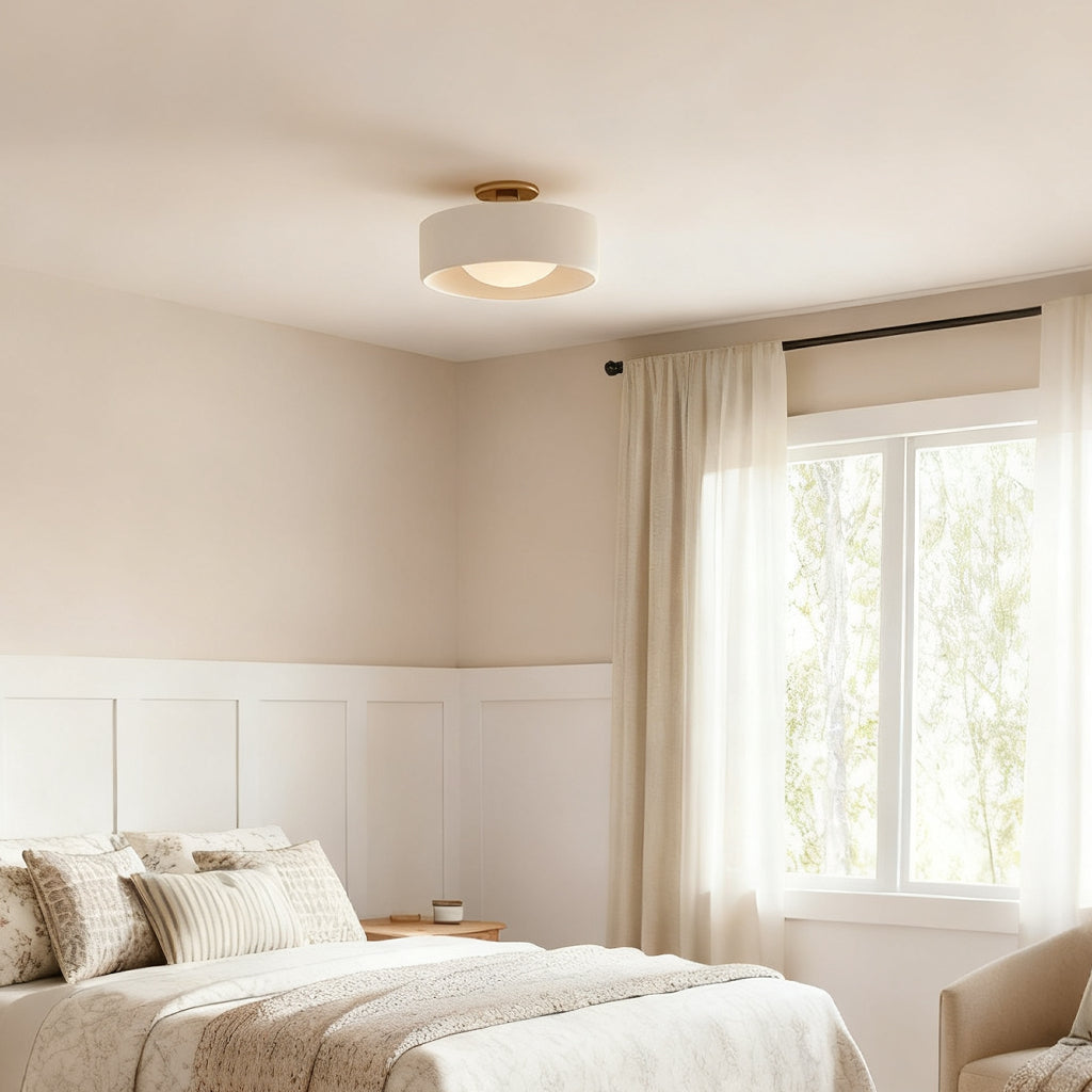 Modern Porcelain Semi Flush Mount Ceiling Light