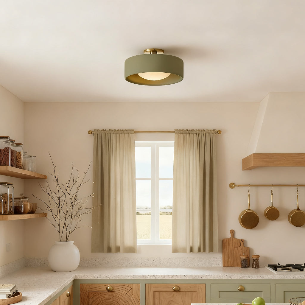 Modern Porcelain Semi Flush Mount Ceiling Light