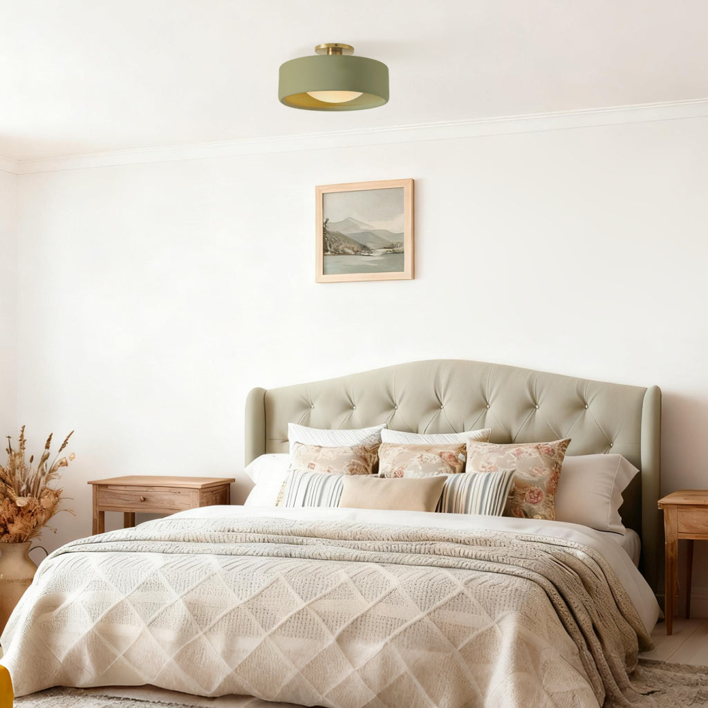 Modern Porcelain Semi Flush Mount Ceiling Light