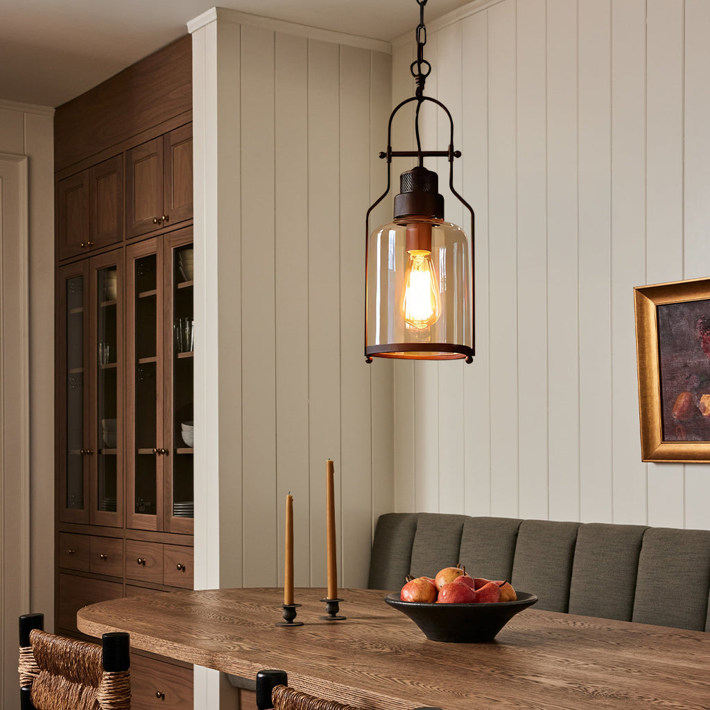 雰囲気抜群！アンティークガラス外灯◇アイアン◇レトロガラス◇レトロライト◇古道具 Morris Retro Industrial Metal Glass Pendant Light | LuciaLiving