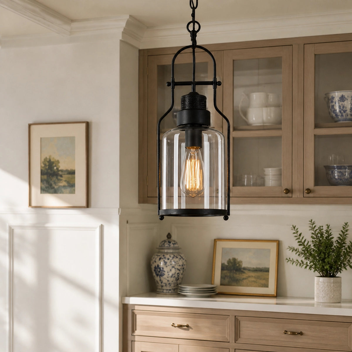Morris Retro Industrial Metal Glass Pendant Light | LuciaLiving Morris Retro Industrial Metal Glass Pendant Light | LuciaLiving