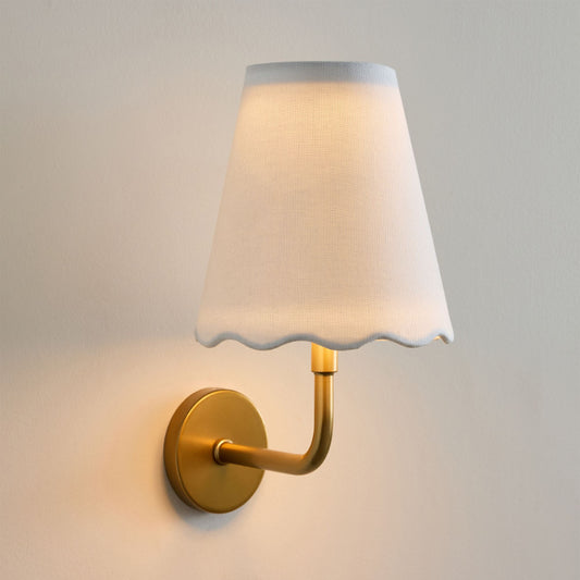 Neptune Rechargeable Scalloped-shape Linen Wall Sconce