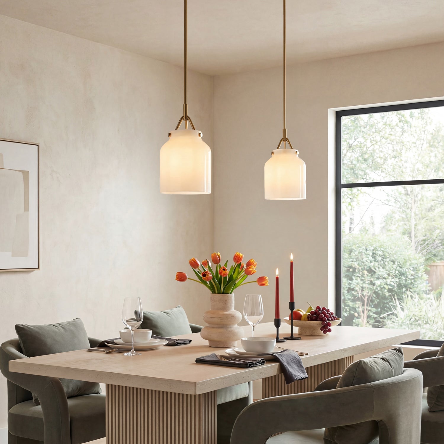 Nerys Nordic Minimalist Morandi Matte Metal Pendant Light