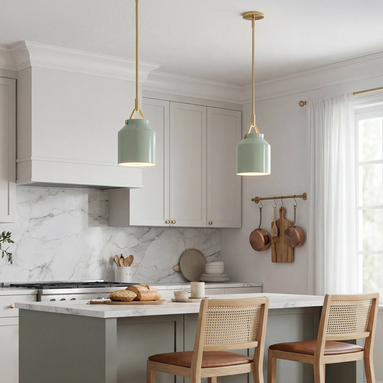 Nerys Nordic Minimalist Morandi Matte Metal Pendant Light