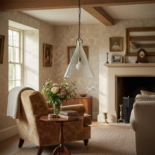 Nimbus Modern Oversized Seeded Glass Pendant Light