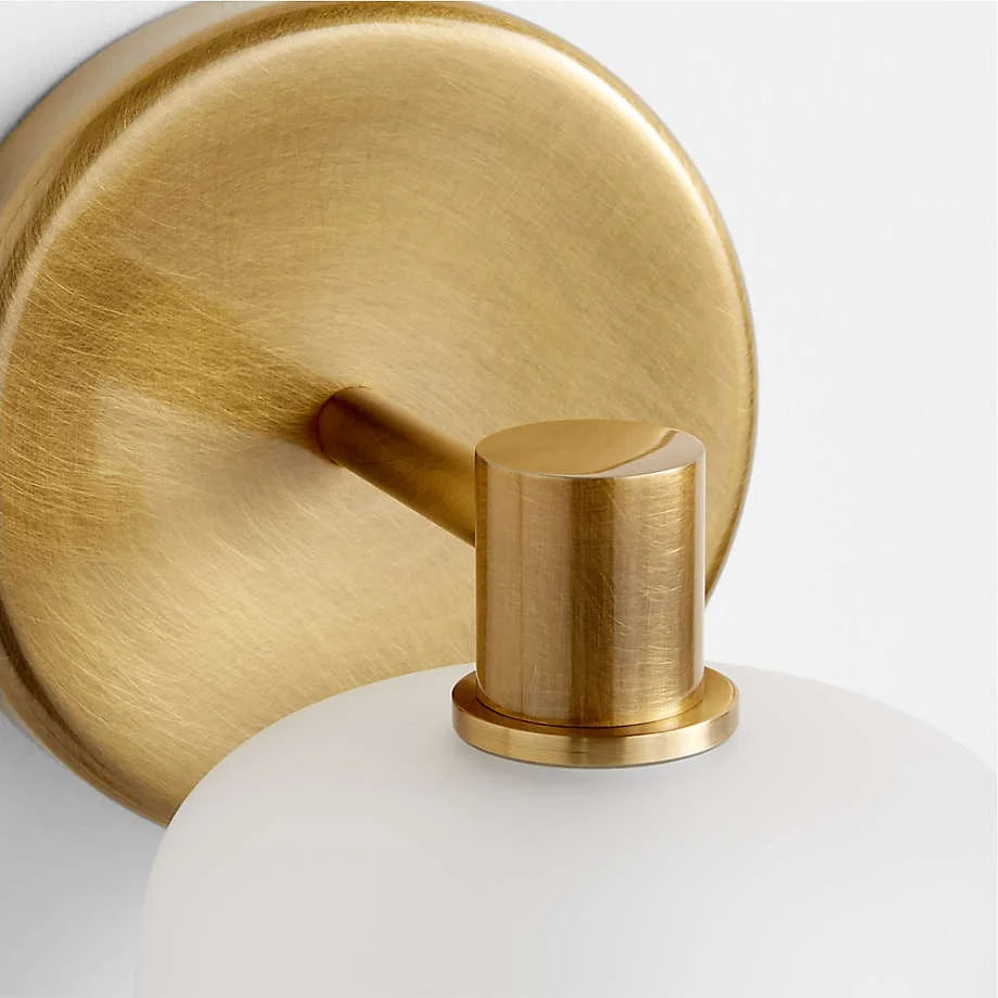 Nomos Modern Cylinder Brass Frosted Glass Wall Sconce