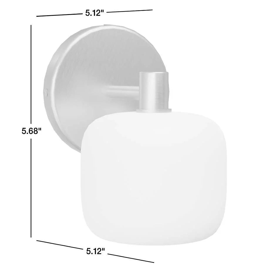 Nomos Modern Cylinder Brass Frosted Glass Wall Sconce