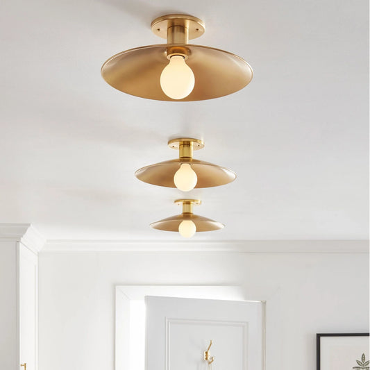 Nyra Minimalist Scandinavian Metal Flush Mount Ceiling Light