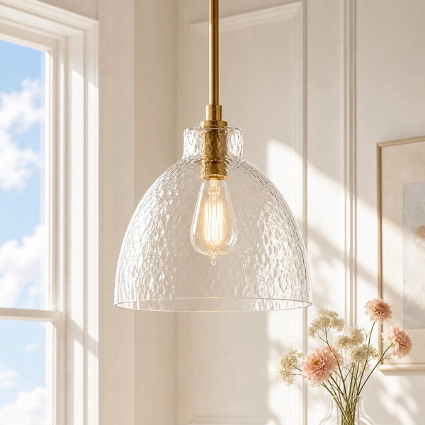 Ondine Boerderij Geslagen Glas Hanglamp