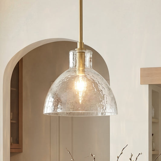 Ondine Farmhouse Hammered Glass Pendant Light