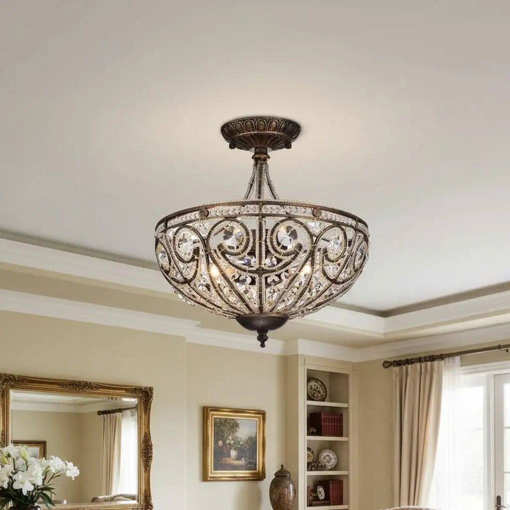 Ophelia Modern Roman 3-Light Glass Ceiling Light