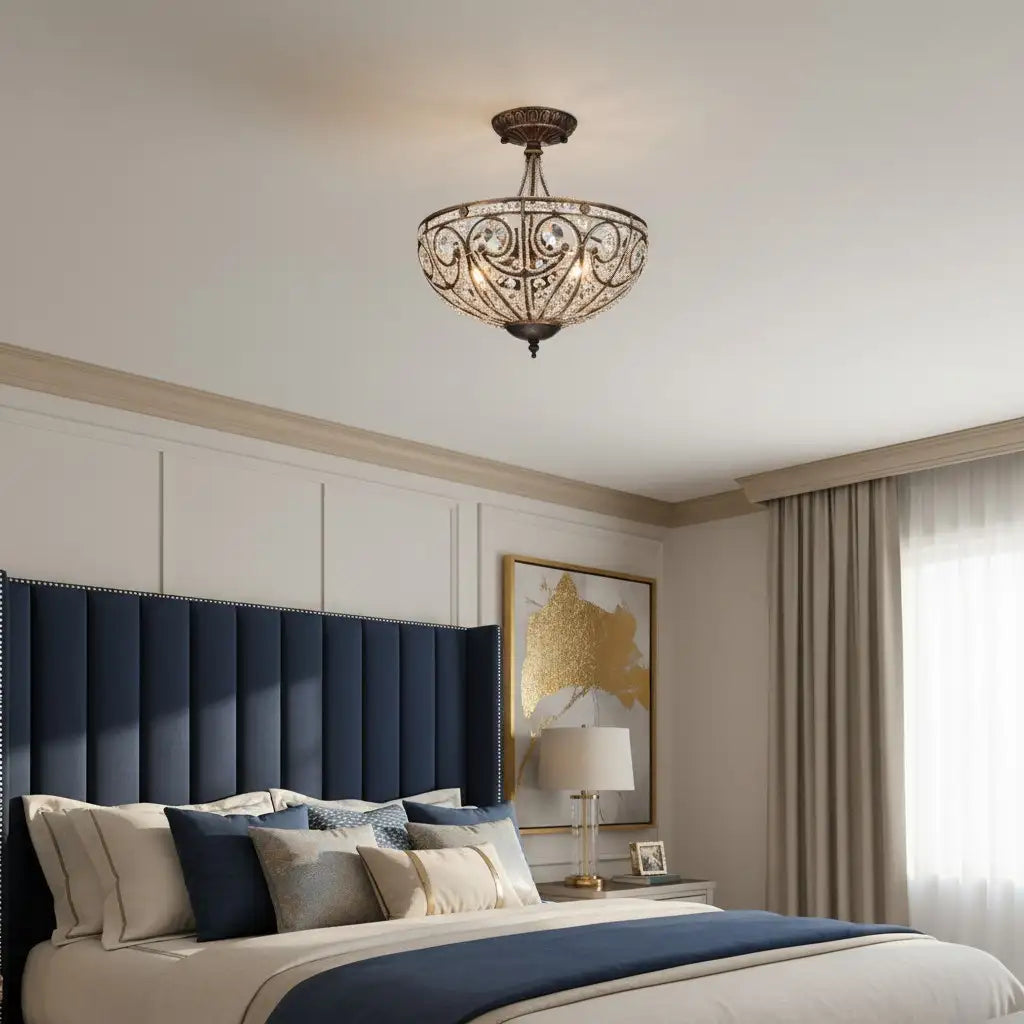 Ophelia Modern Roman 3-Light Glass Ceiling Light