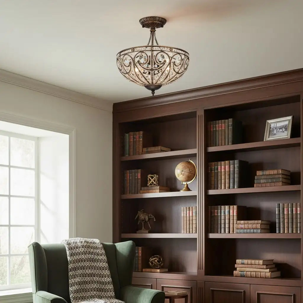 Ophelia Modern Roman 3-Light Glass Ceiling Light