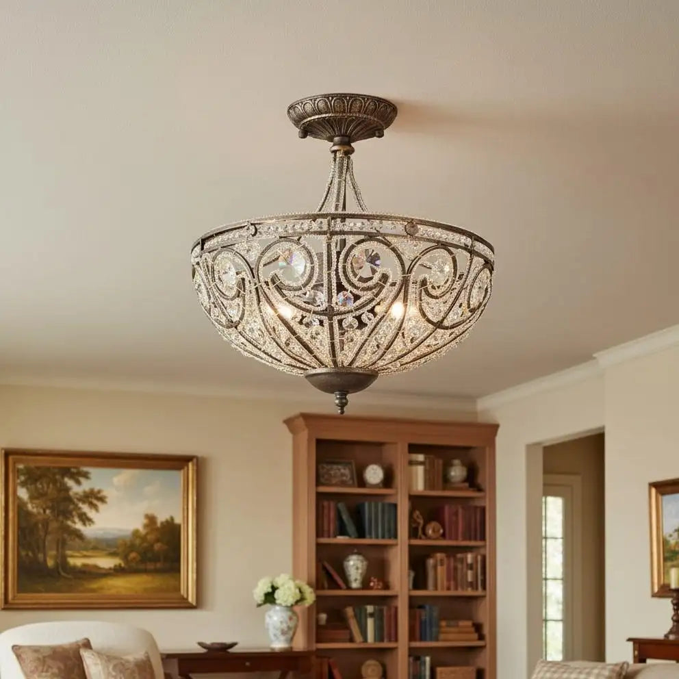 Ophelia Modern Roman 3-Light Glass Ceiling Light