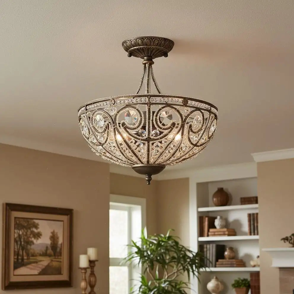 Ophelia Modern Roman 3-Light Glass Ceiling Light