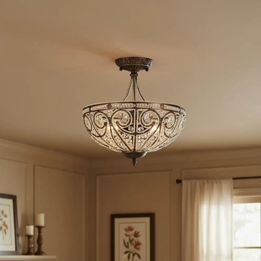 Ophelia Modern Roman 3-Light Glass Ceiling Light