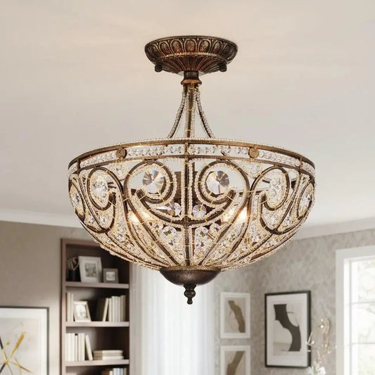 Ophelia Modern Roman 3-Light Glass Ceiling Light