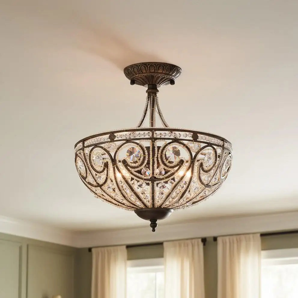 Ophelia Modern Roman 3-Light Glass Ceiling Light