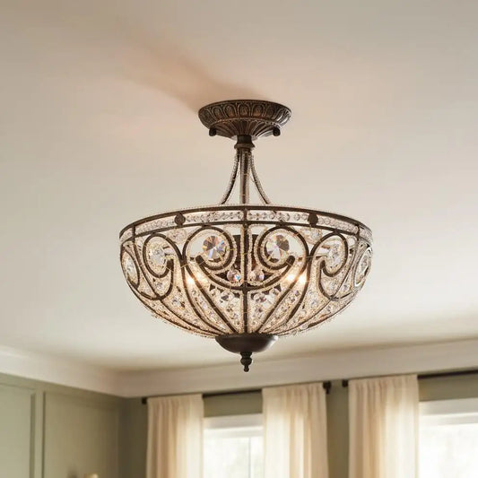 Ophelia Modern Roman 3-Light Glass Ceiling Light