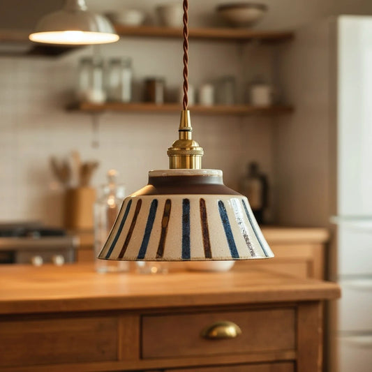 Orin Vintage Hand-Painted Ceramic Pendant Light