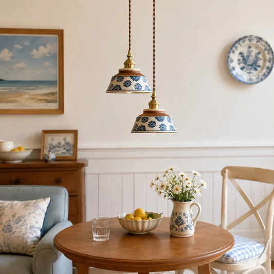 Orin Vintage Hand-Painted Ceramic Pendant Light