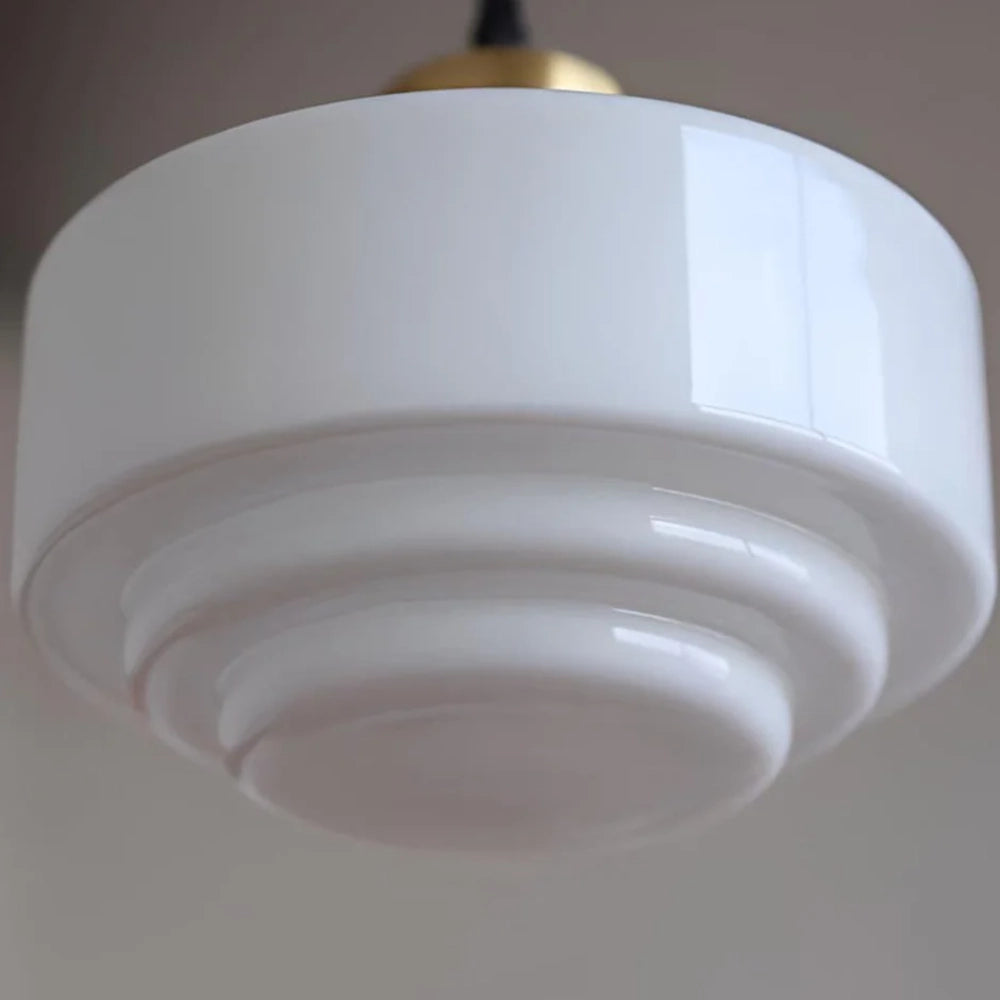 Orion Vintage Milk Glass Pendant Light milk glass shade detail