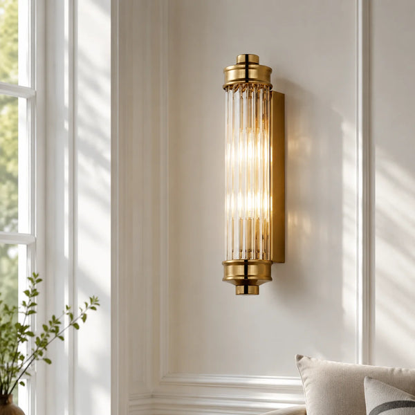 Paloma Moderne Geribbelde Glazen Cilindrische Wandlamp