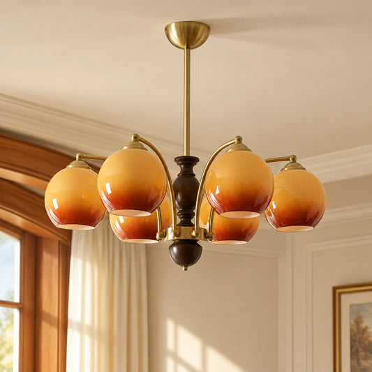 Persephone Multi Head Glass Globe Chandelier