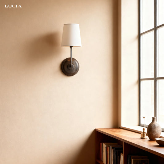 Proioxis Modern Linen Shade Single Wall Sconce