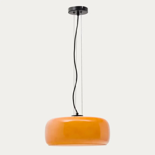Pronoe Moderne farbenfrohe runde LED-Pendelleuchte aus Glas