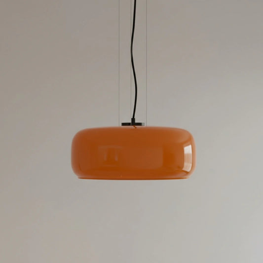 Pronoe Moderne farbenfrohe runde LED-Pendelleuchte aus Glas